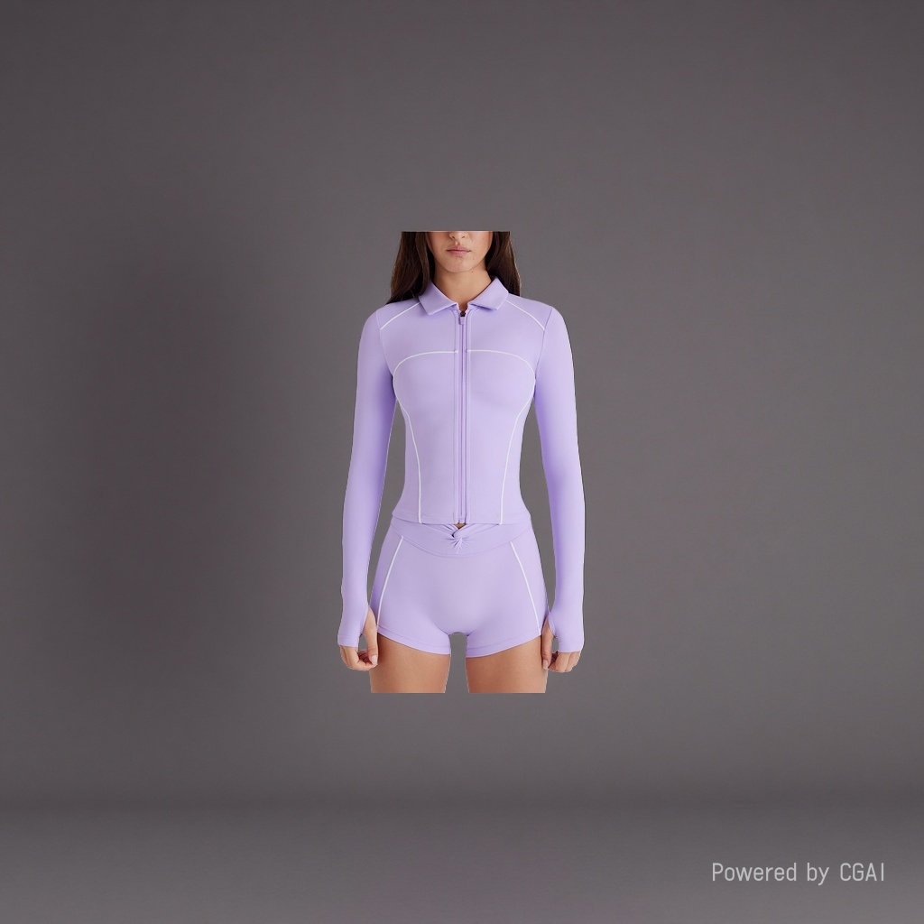 A light purple men's sportswear and casual suit, including a short-sleeved top and casual pants, as well as an outdoor hiking camouflage uniform details Picture