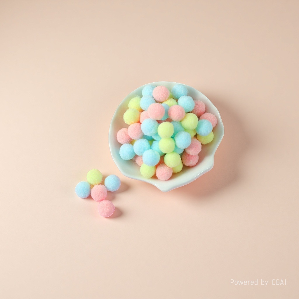 毛球/装饰气眼/毛球毛绒球/毛球绿花/毛线小沙包产品图