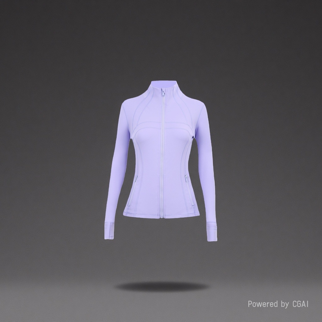 Custom-made pure cotton short T-shirt with a light purple long-sleeved zipper sports jacket advertisement shirt