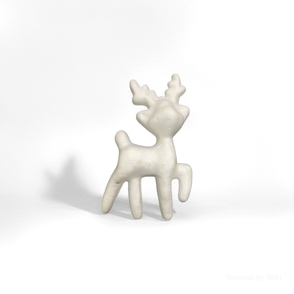 White deer-shaped decorative items, cow ornaments, foam long wall flowers, small office desk ornaments details Picture