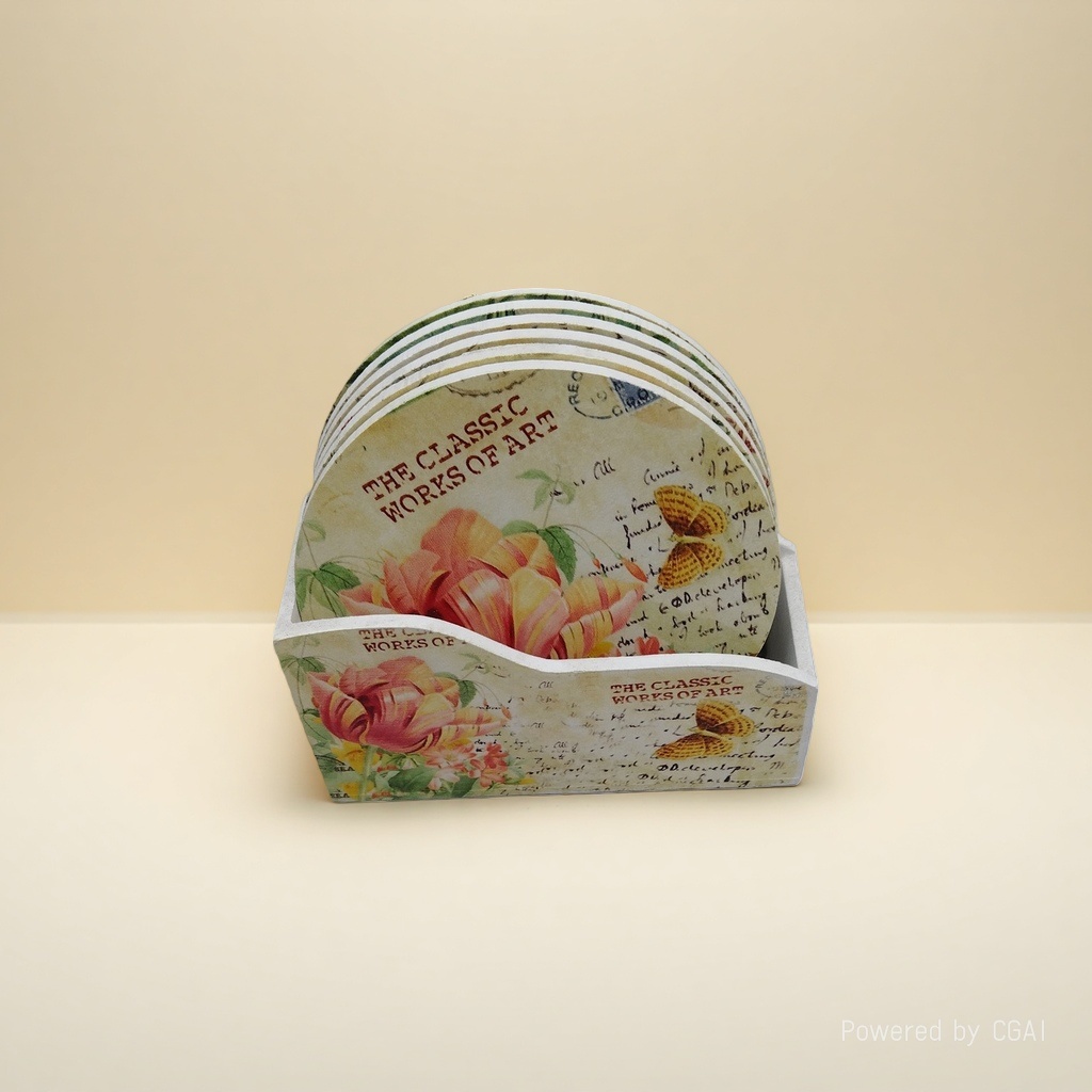 Floral pattern diatom mud PP coasters set, placemats, heat insulation pads Application Scenario