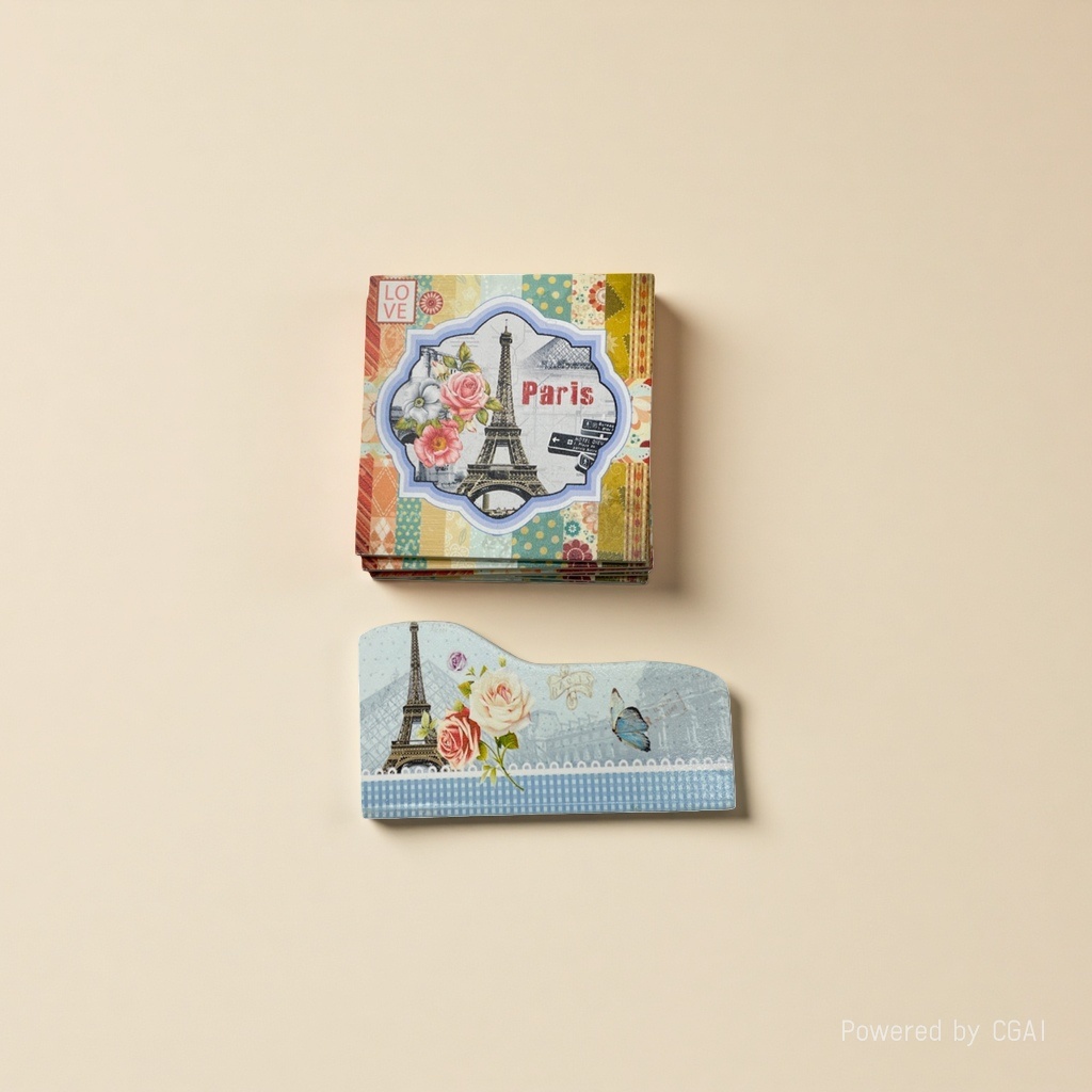 Parisian themed color collage theme resin decorative coasters