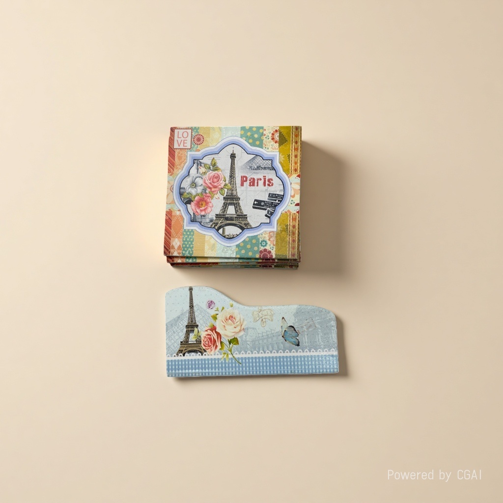 Parisian themed color collage theme resin decorative coasters Application Scenario