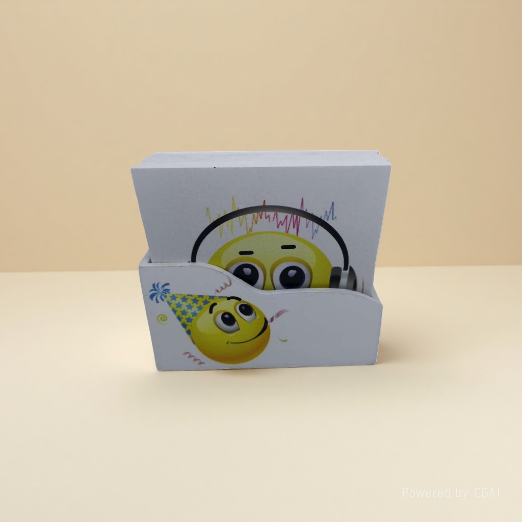 Emoji pattern-themed resin decorative coasters
