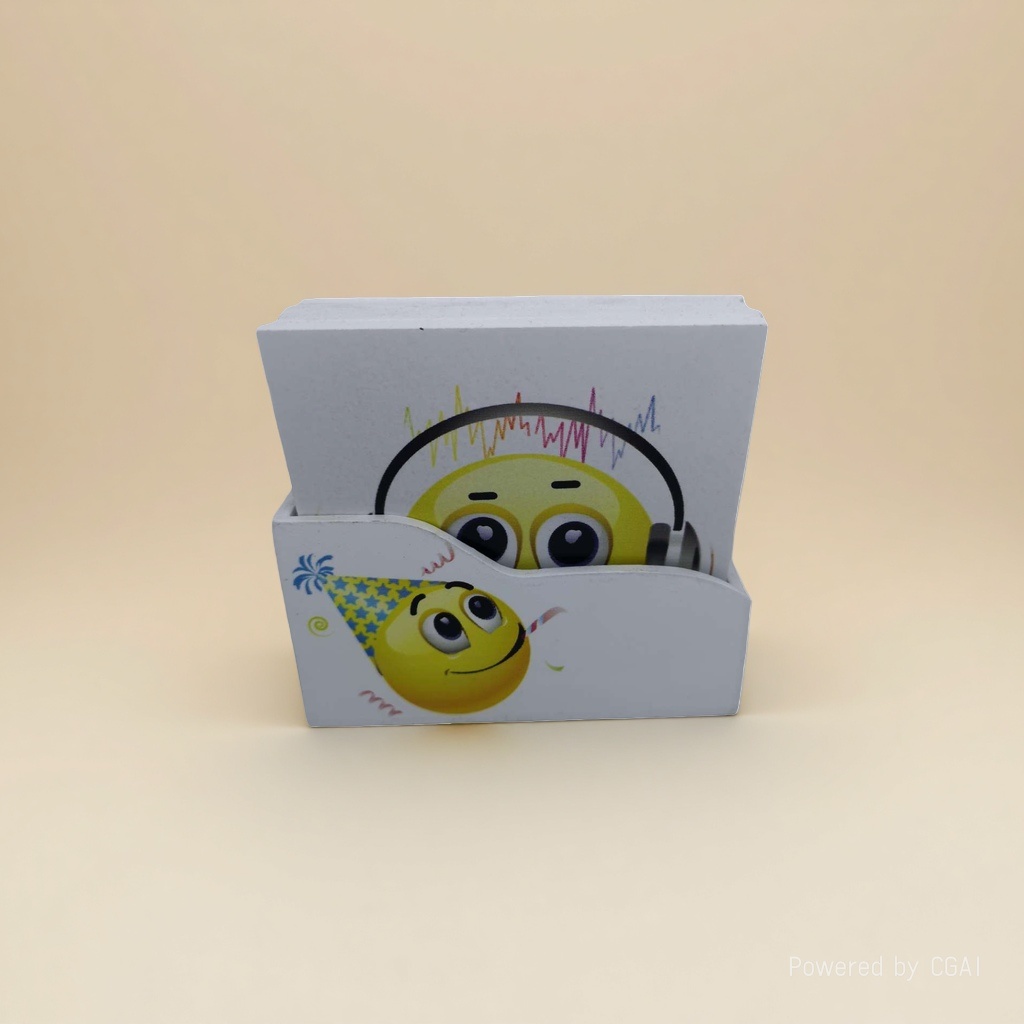 Emoji pattern-themed resin decorative coasters details Picture