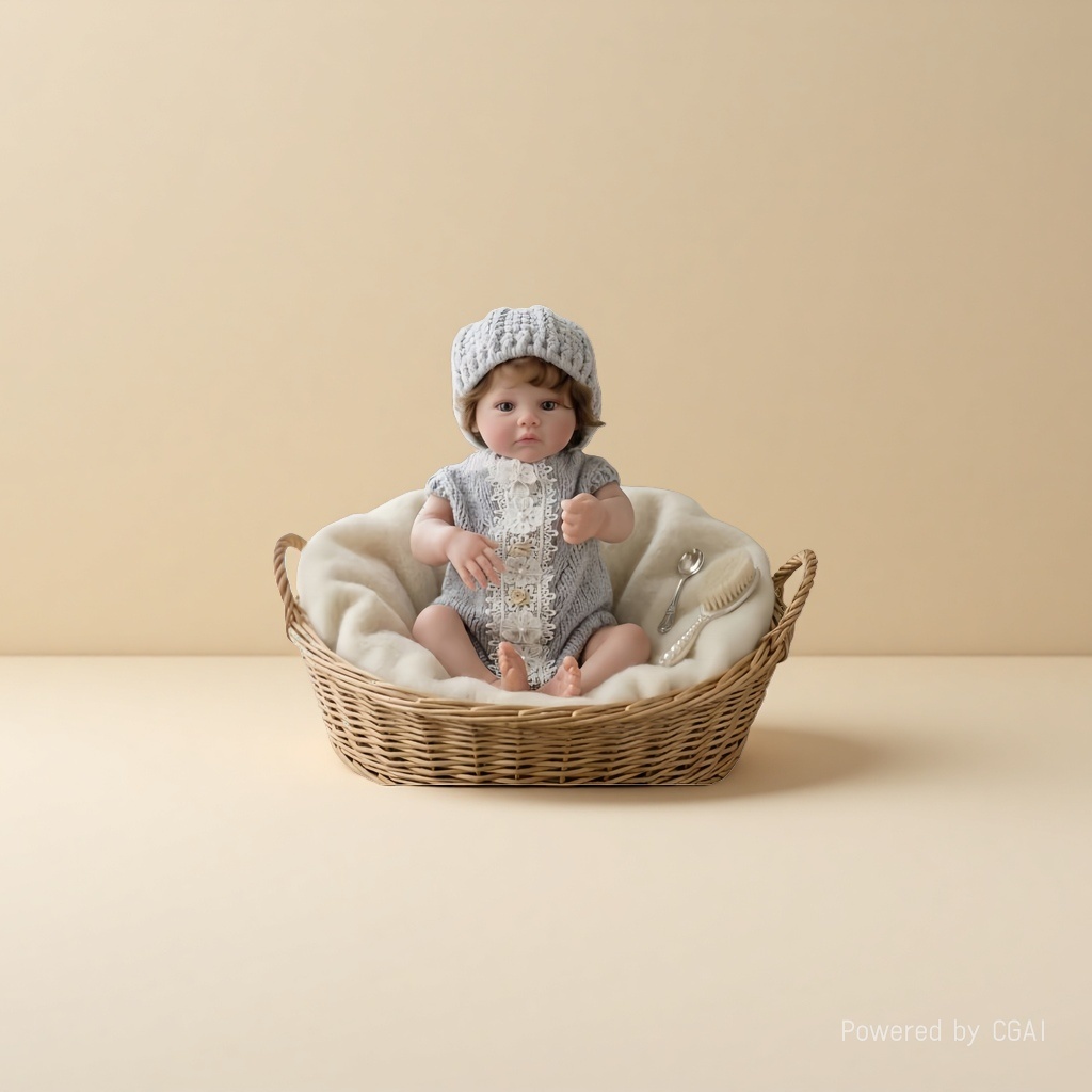18-inch all-rubber hand-painted ordinary silicone dolls, festival gifts, etc details Picture