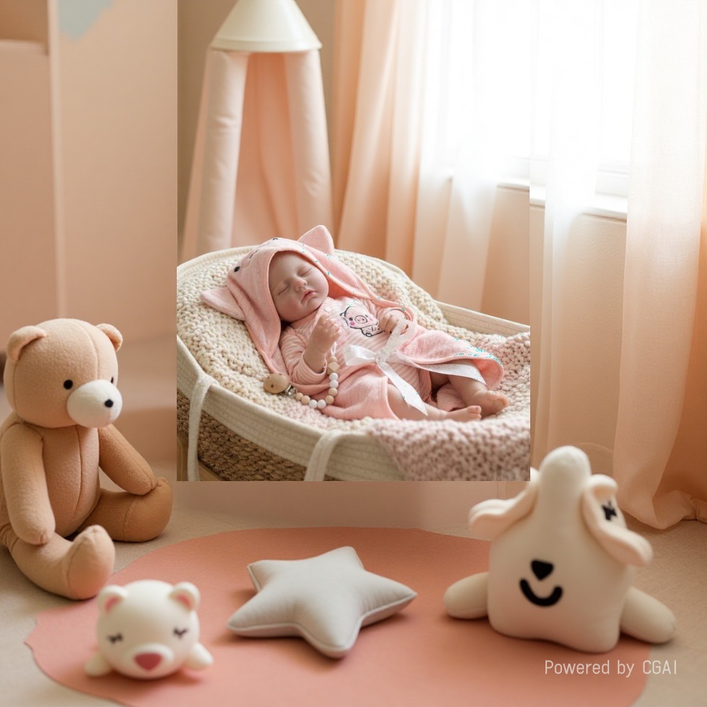 18-inch all-rubber hand-painted ordinary silicone doll, cute baby doll details Picture