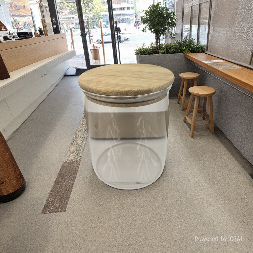 Xinchang transparent glass jar with bamboo lid, multi-functional kitchen storage glass bottle, glass products, glass tea jar, multi-functional kitchen storage Application Scenario