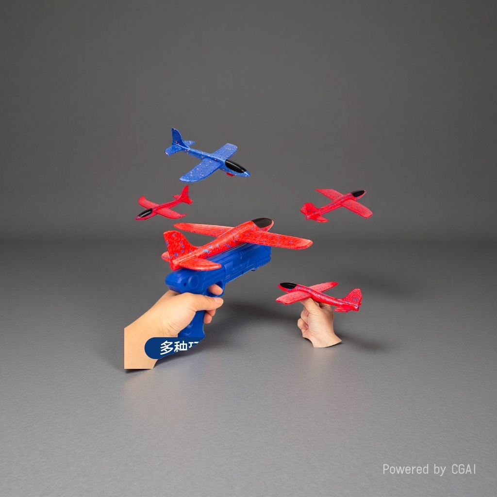 Colored foam remote control airplane toy with transmitter light, 180g aircraft details Picture