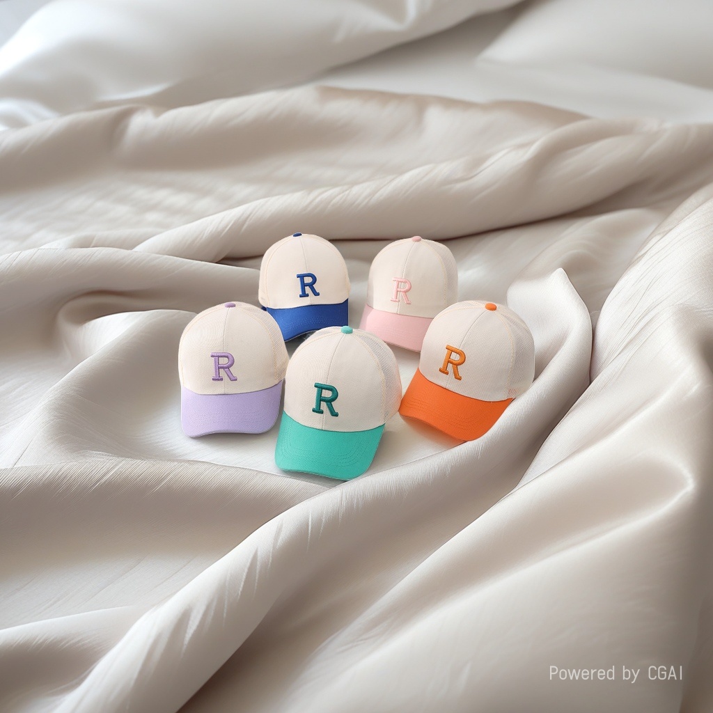 Adult colored letter R baseball caps, baseball caps, sun-protective denim caps Specification image