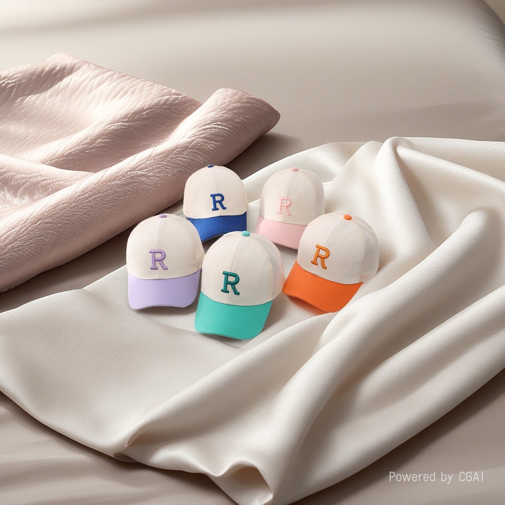 Adult colored letter R baseball caps, baseball caps, sun-protective denim caps Application Scenario