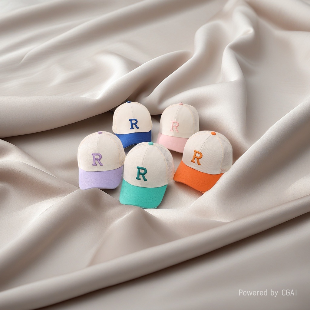 成人彩色字母R棒球帽鸭舌帽防晒牛仔帽