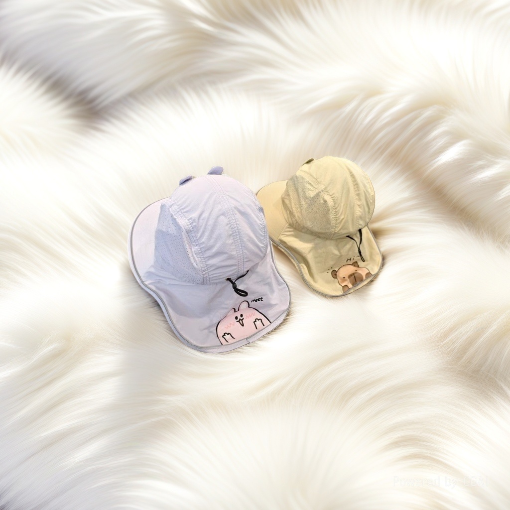 Light purple beige cartoon sun protection baseball cap, adult baseball cap, denim sun hat Application Scenario