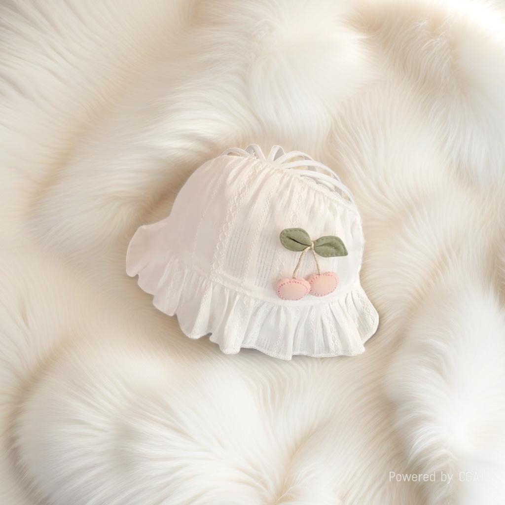 White lace cherry decorated adult baseball cap, sun-protective baseball cap and cowboy cap Specification image