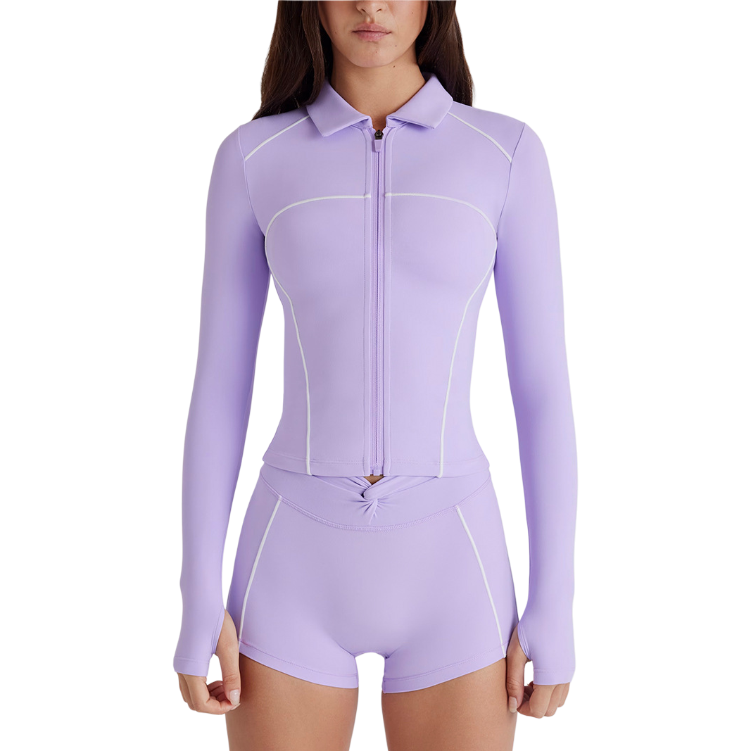 A light purple men's sportswear and casual suit, including a short-sleeved top and casual pants, as well as an outdoor hiking camouflage uniform Item Picture