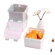 علبة ماكياج بلاستيكي أبيض، ثلاجة مضادة للغبار Item Picture