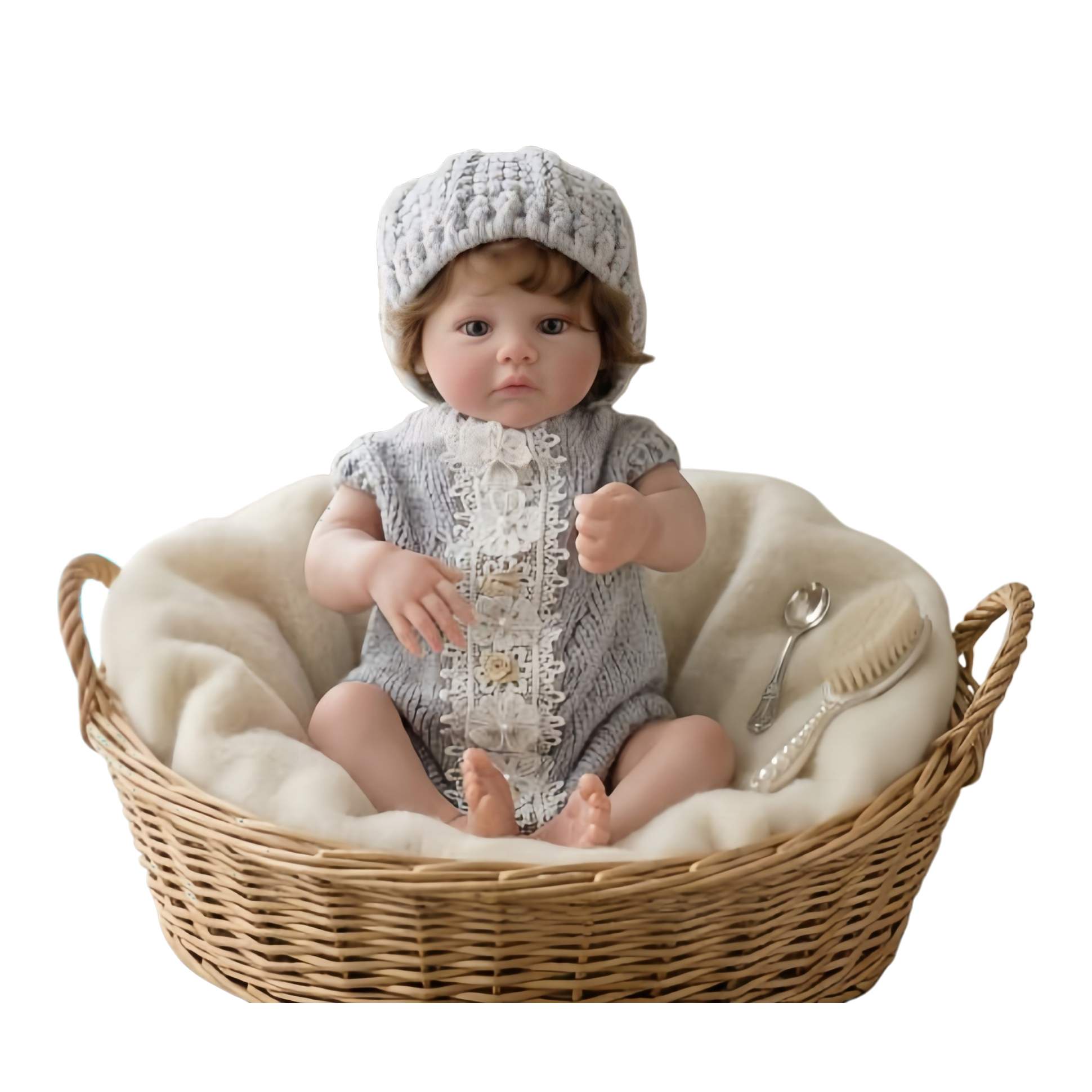 18-inch all-rubber hand-painted ordinary silicone dolls, festival gifts, etc Item Picture