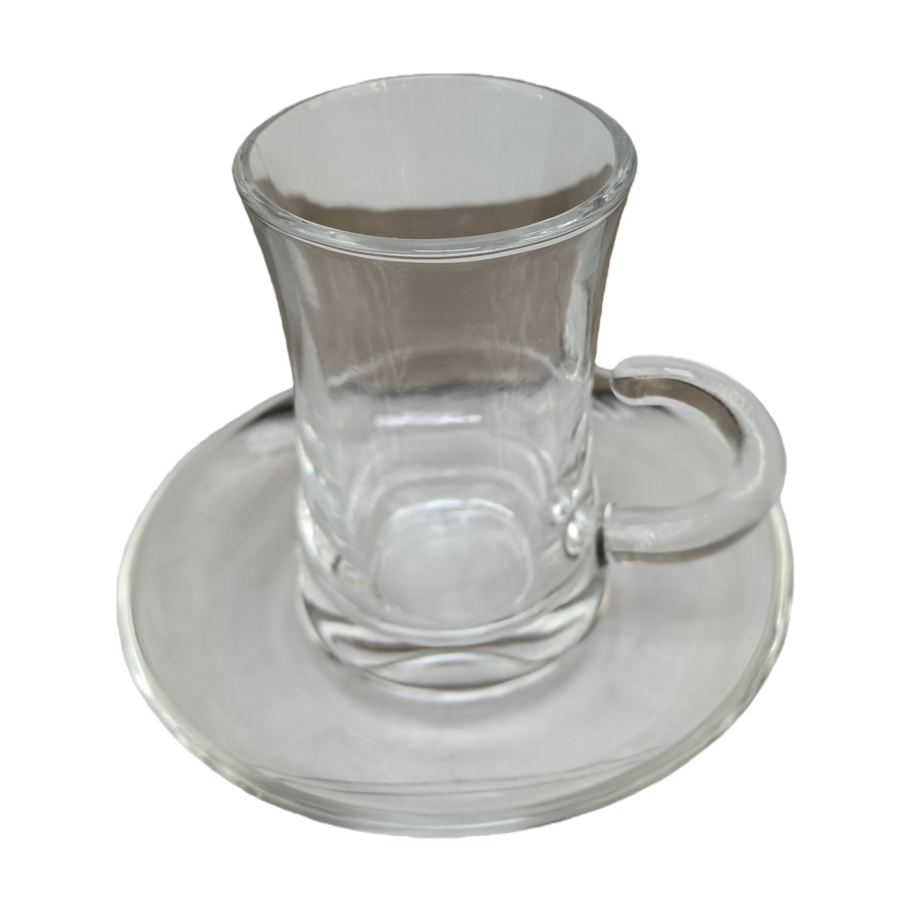 Xinchang Large New Middle East Luxury Golden Transparent Glass Cup with saucer glass tableware Set Dubai Arab Black Tea Glass Cup Set Gold Edge Golden Handle Coffee Cup Item Picture