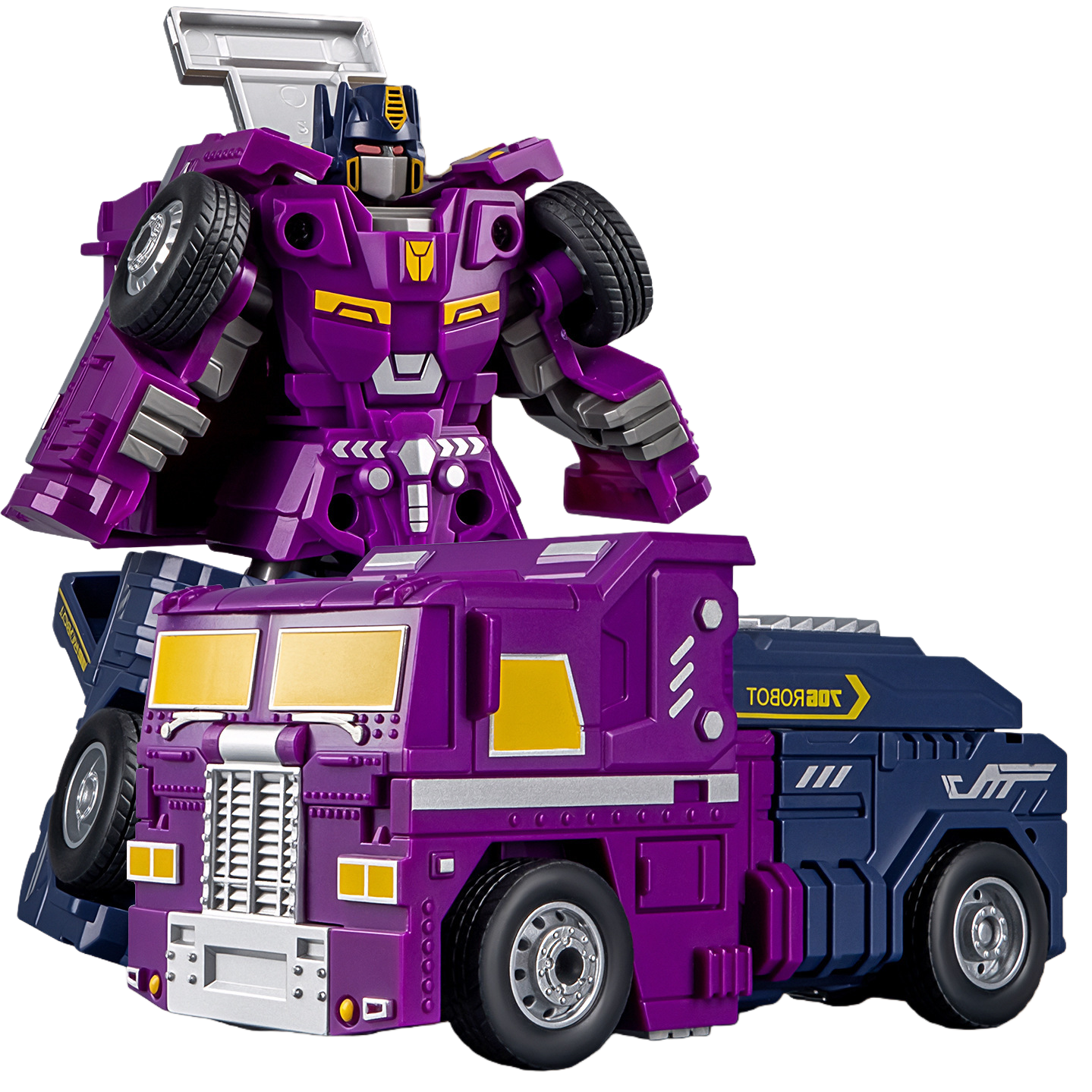 A creative educational toy combining a purple transformable toy car and a robot Item Picture