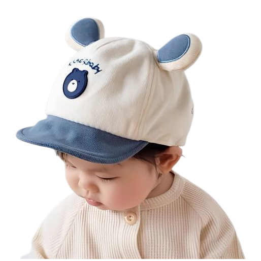 Beige and blue bezel bear-ear maternity cap mom bag suitable for babies Item Picture