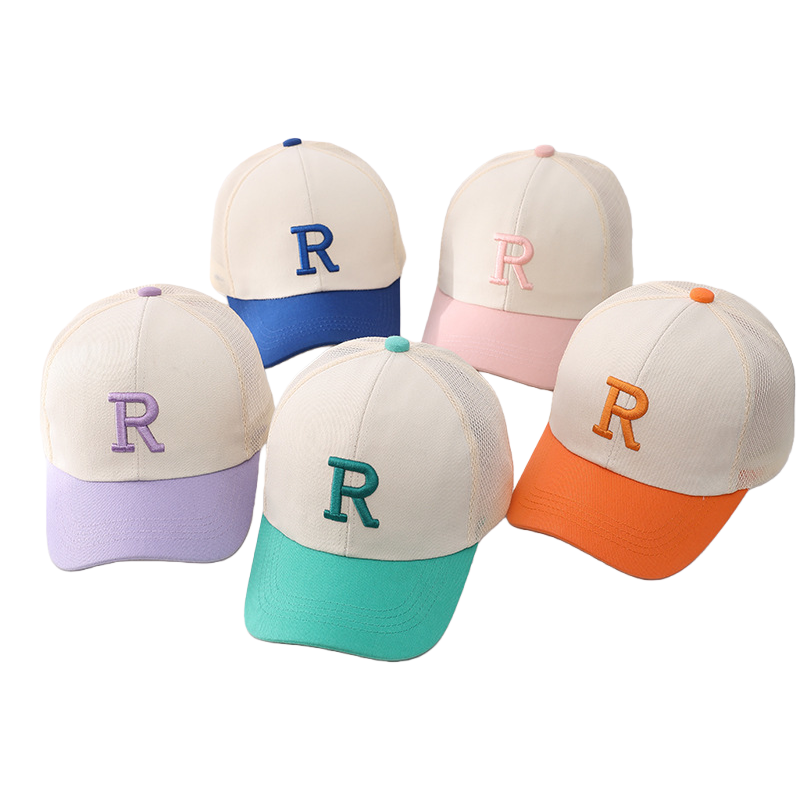 Adult colored letter R baseball caps, baseball caps, sun-protective denim caps Item Picture