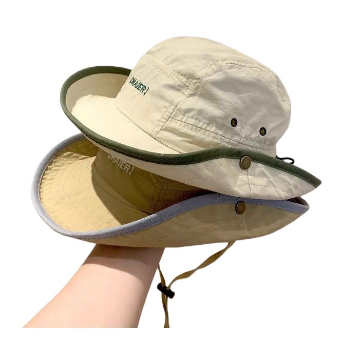 Beige fisherman's hat, baseball cap, baseball cap, sun protection cap, denim cap, hand support design Item Picture