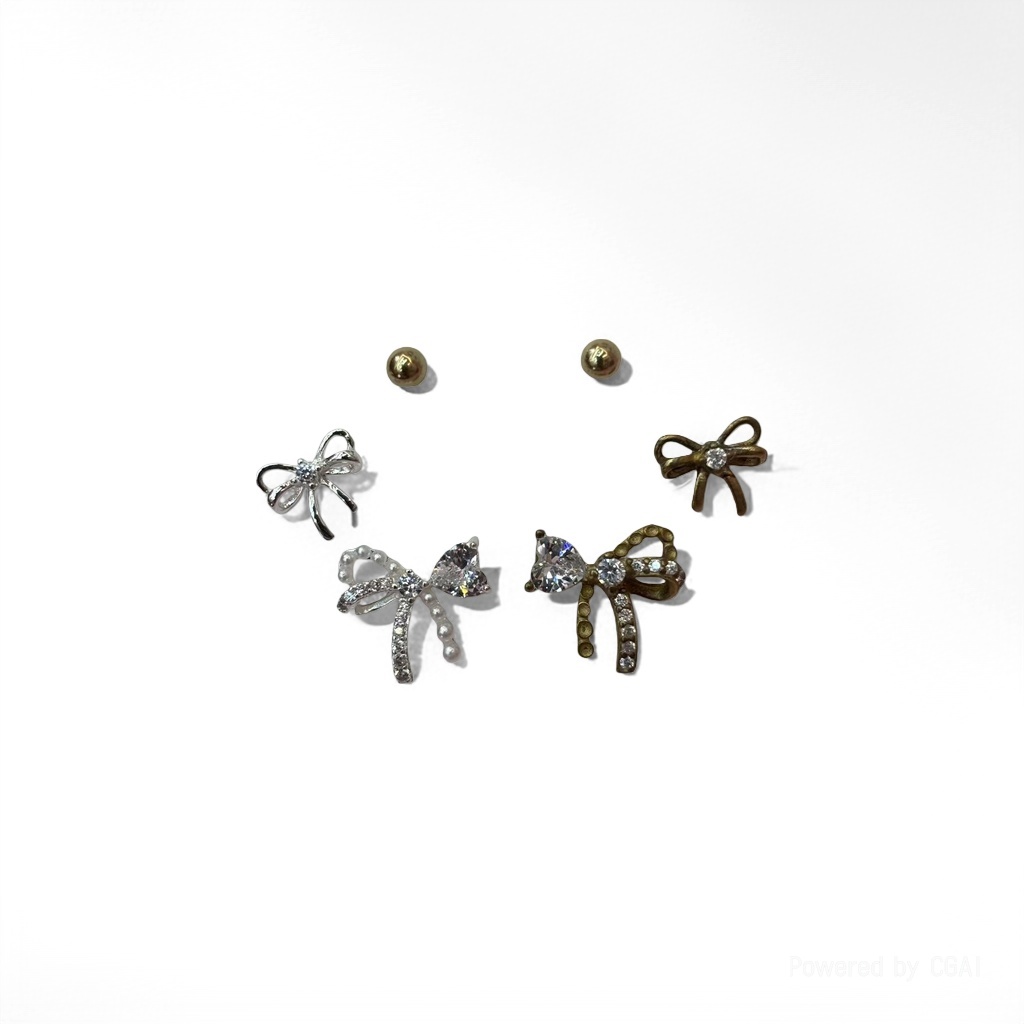 Fury zhongguo bulubulu S925 plata blanco tarjeta arco pendientes pendientes pendientes con diamantes perla estilo Specification image