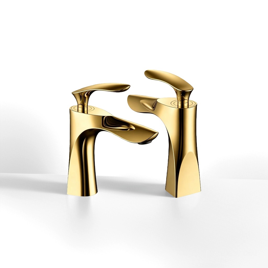 Golden modern ingots faucet, brass bathroom faucet, washbasin, universal faucet for bathrooms and kitchens Golden modern ingots faucet, brass bathroom faucet, washbasin, universal faucet for bathrooms and kitchens