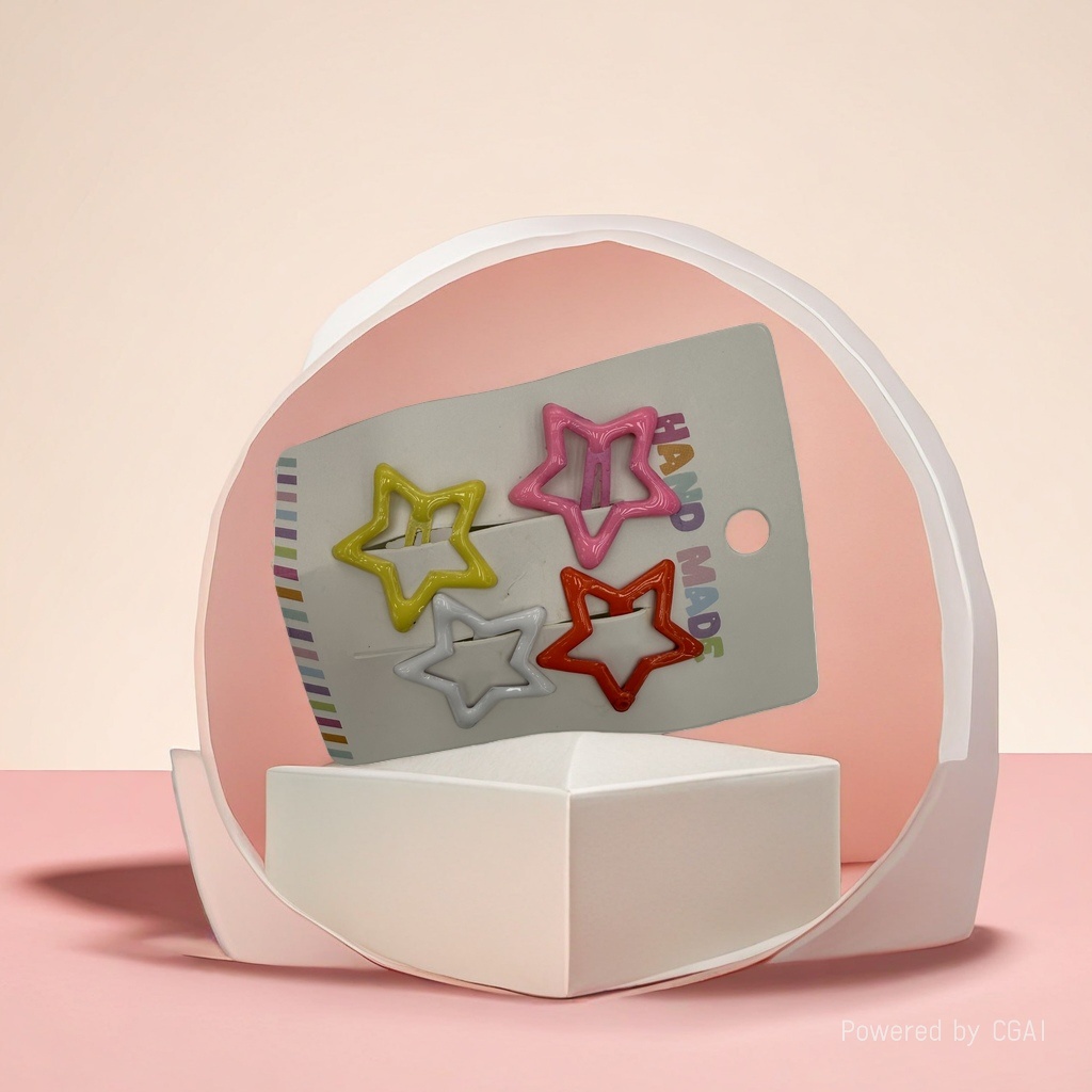 彩色星星造型珍珠抓夹 发夹饰品 抓夹发卡