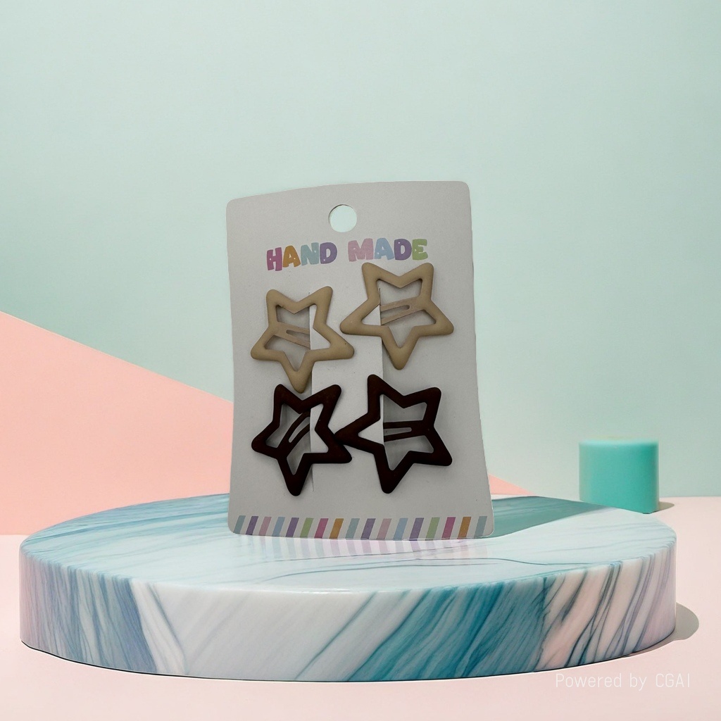 彩色星星珍珠抓夹发卡套装 饰品 时尚发夹