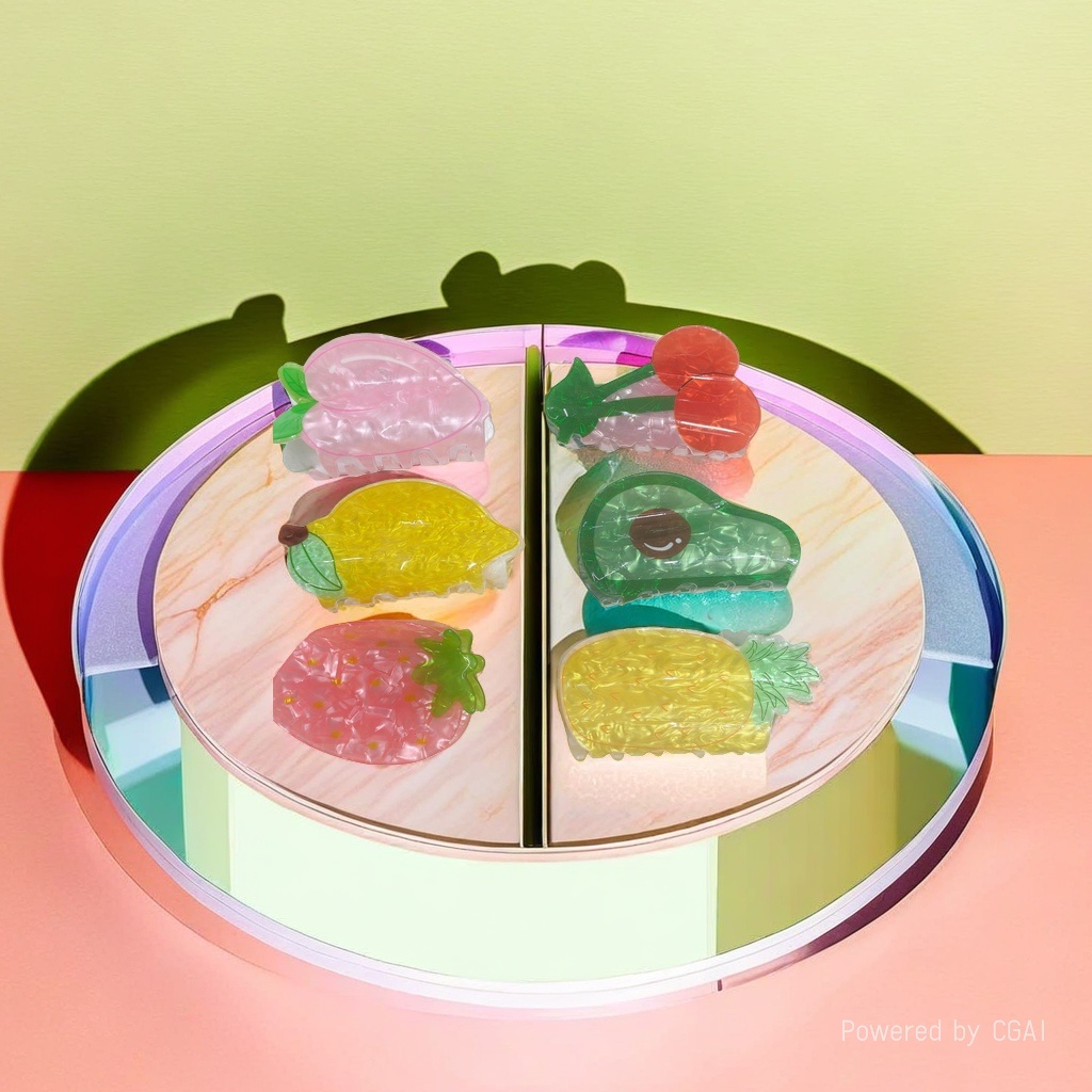 彩色水果造型抓夹 发夹饰品 抓夹发卡