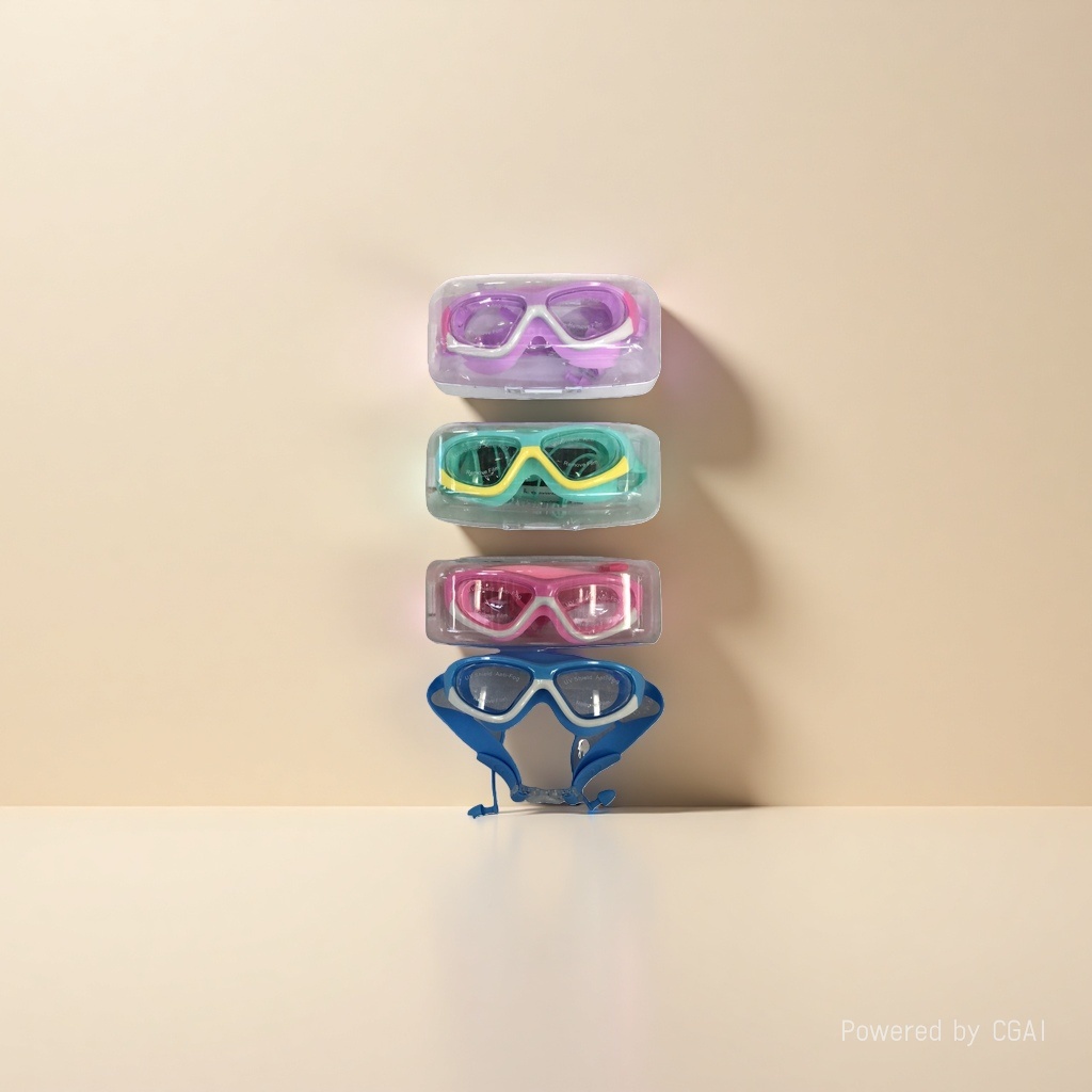 Colorful swimming goggles for men and women, outdoor swimming goggles, high-end diving masks, available in four colors: purple, cyan, green, yellow, pink, white, blue and white Application Scenario