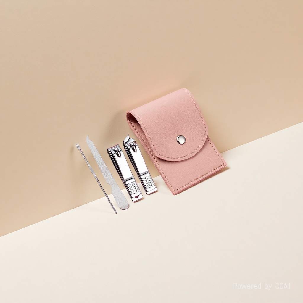 Stainless steel nail clipper set, four-piece set, folding nail clippers, portable nail clippers, ear picks set, wholesale nail clippers details Picture
