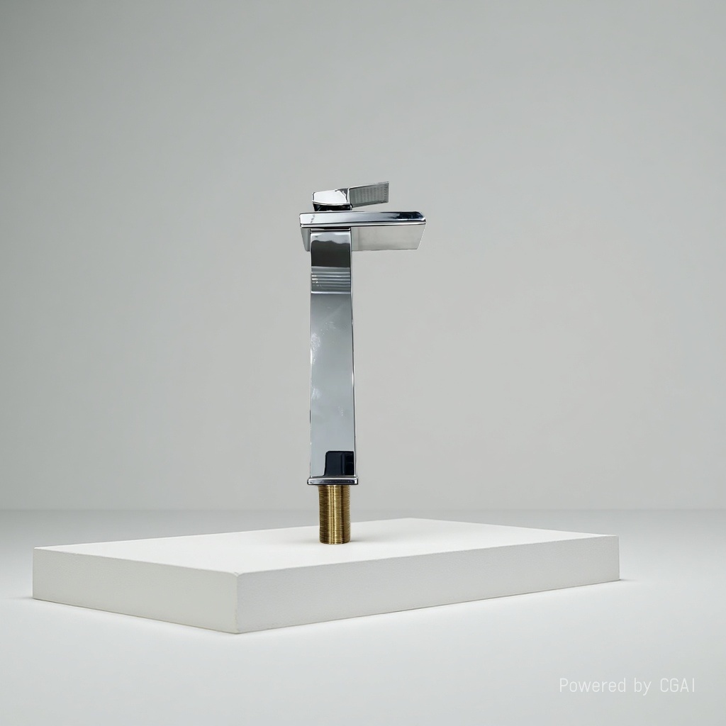 Bright chrome square raised washbasin faucet, hot and cold washbasin faucet Application Scenario
