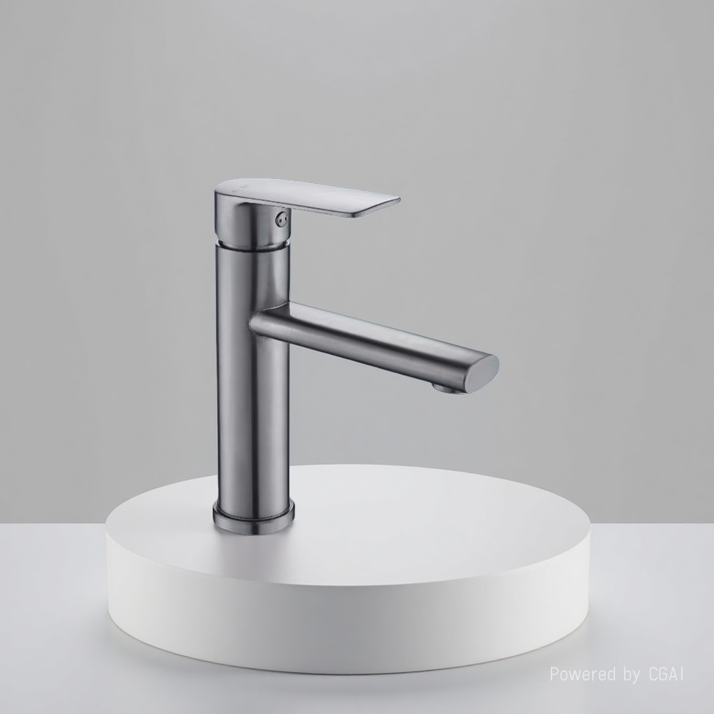 Gun grey square basin faucet, modern minimalist home bathroom washbasin, universal bathroom faucet Specification image