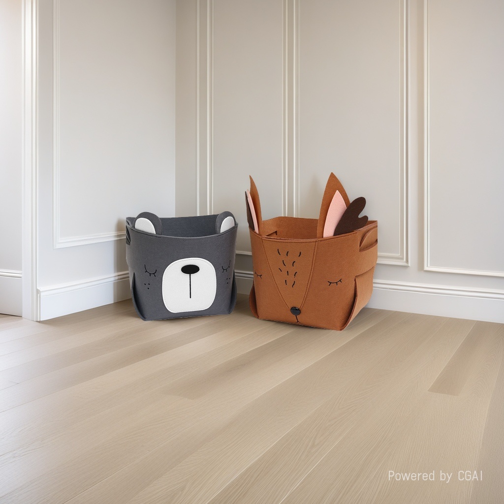 Beige lion-shaped storage bucket for home living room and bedroom organization. 165755733 Specification image