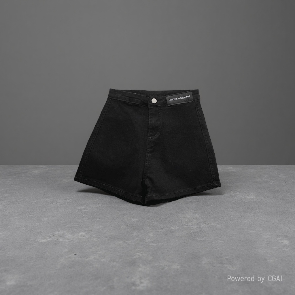 Women's black high-waisted denim shorts and men's loose casual jeans Application Scenario