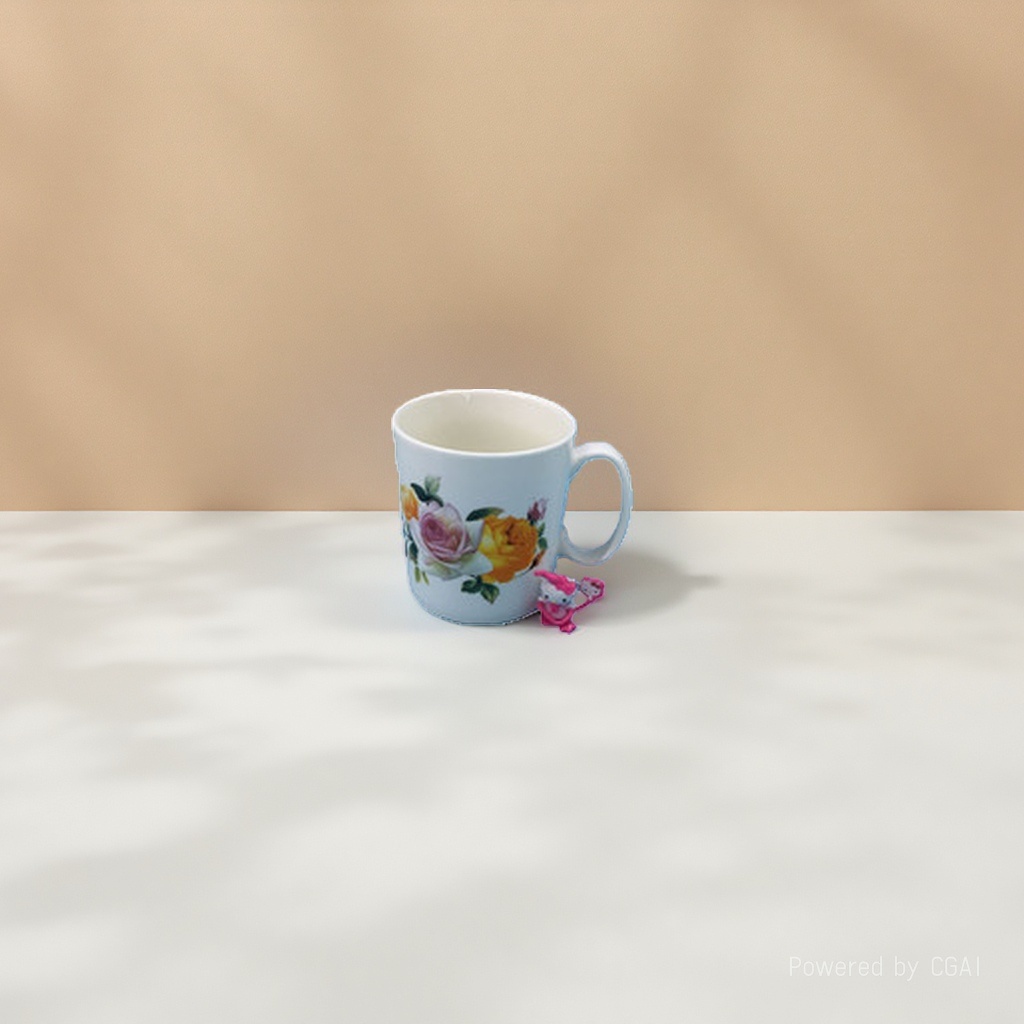 白色花卉图案白瓷羊脂玉茶壶配大号建盏杯茶杯水杯