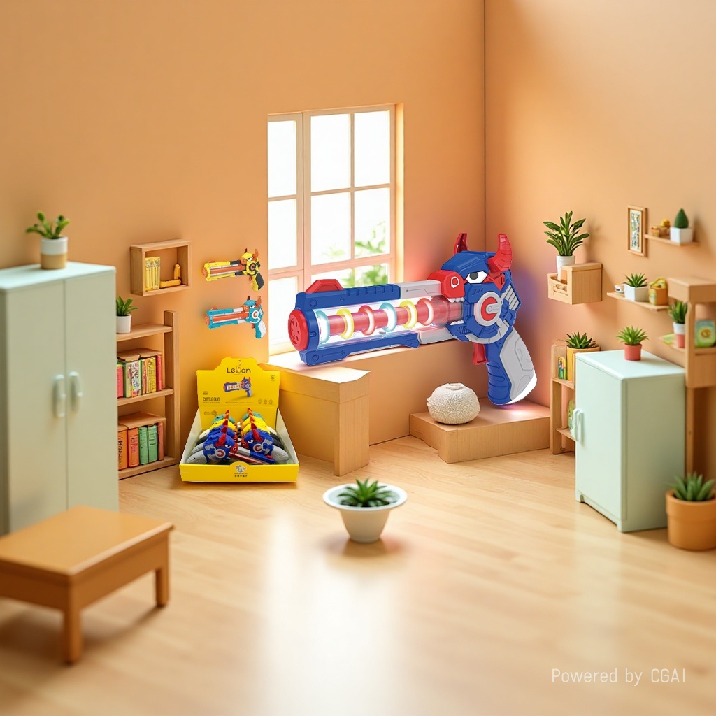 Electric spray sound and light toy gun, children's educational interactive shooting toy 201539047 Specification image