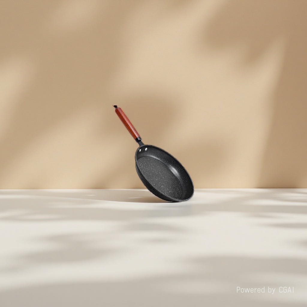 فالمقلاة السوداء لا تحتوي على مقبض خشب أحمر مع مرجل السليكون في القطاع الرابع Specification image