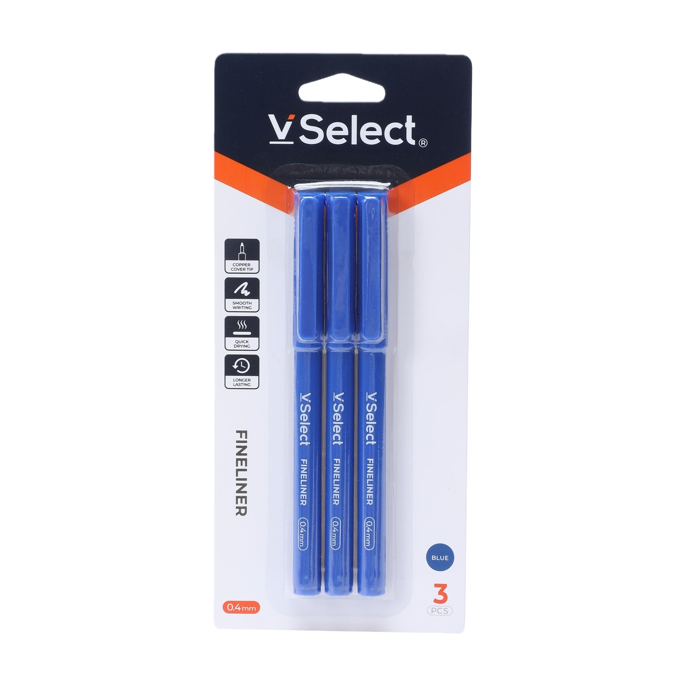 Blue 0.4mm signature pens, 3 pieces per card, exclusively for foreign trade. Minimum order quantity: one box Item Picture