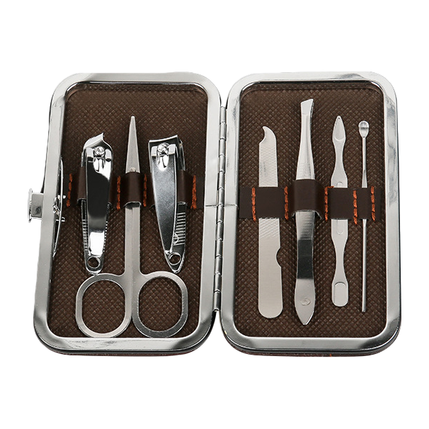 7 مجموعات من علب الجلدية، أدوات تجميل الأظافر، هدايا للطباعة أطقم مقص أظافر لوغو Item Picture