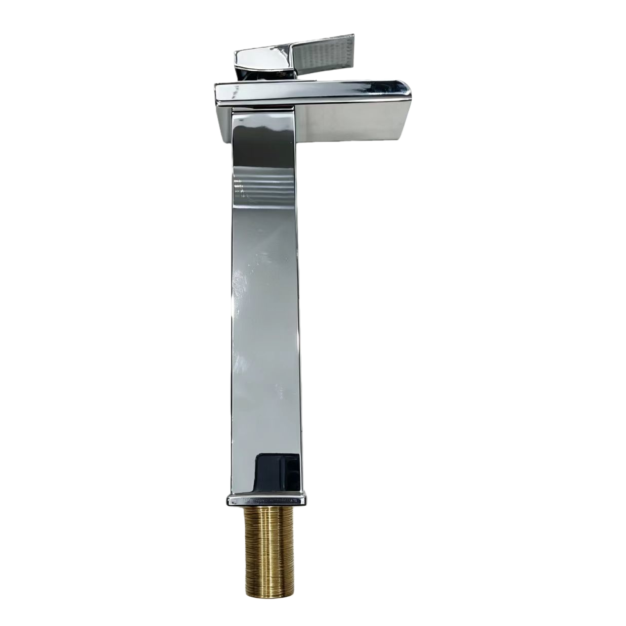 Bright chrome square raised washbasin faucet, hot and cold washbasin faucet Item Picture