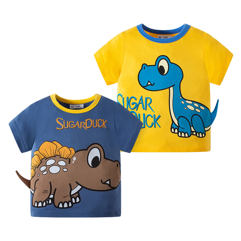 Children's cartoon 3D dinosaur boy T-shirt, summer Korean cartoon top, children's short sleeve 163528486 Item Picture