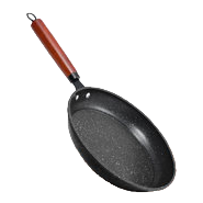 فالمقلاة السوداء لا تحتوي على مقبض خشب أحمر مع مرجل السليكون في القطاع الرابع Item Picture