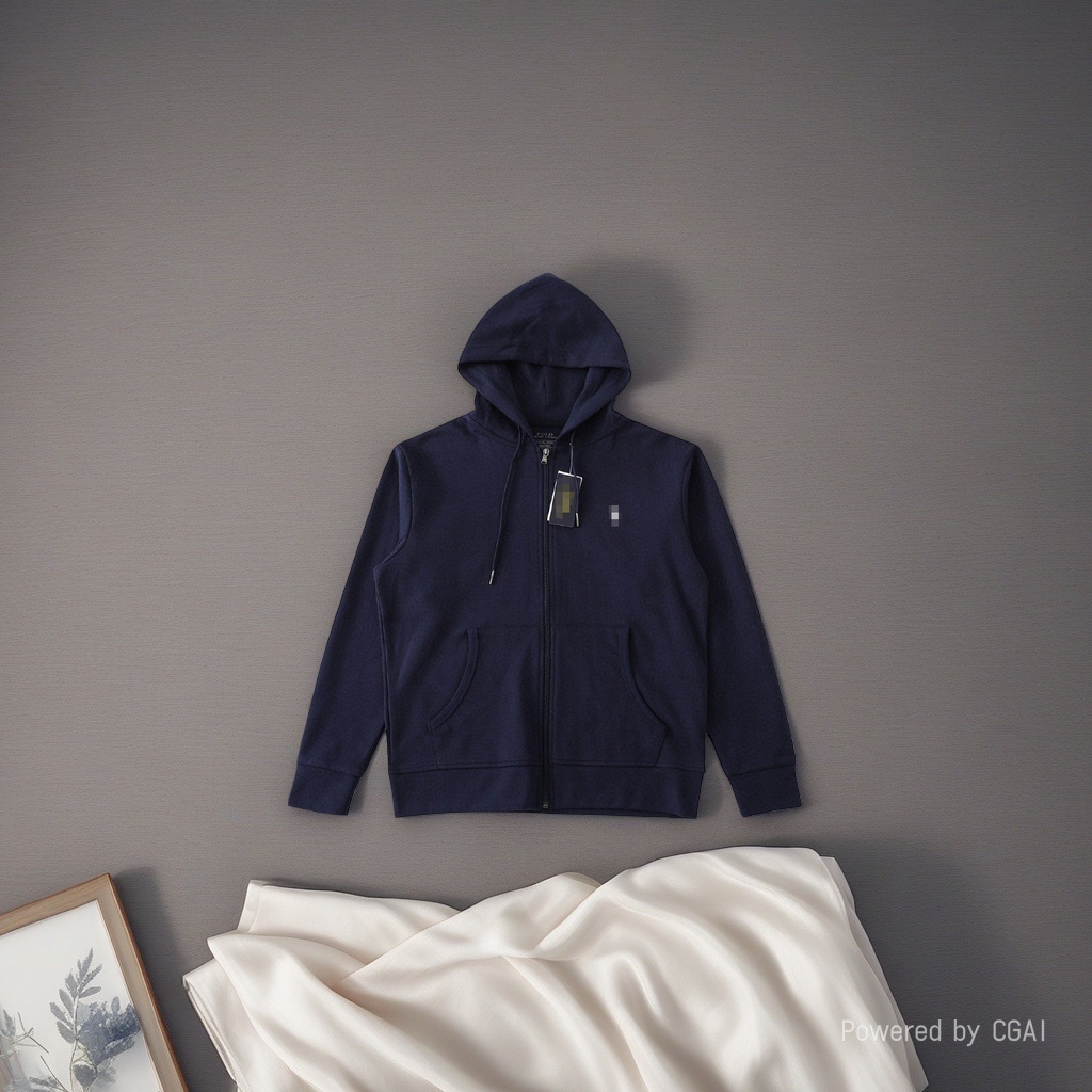 Cross-border Amazon hot-selling basic style, scannable code, small horse LOGO embroidered logo, unisex zipper cardigan hoodie Application Scenario
