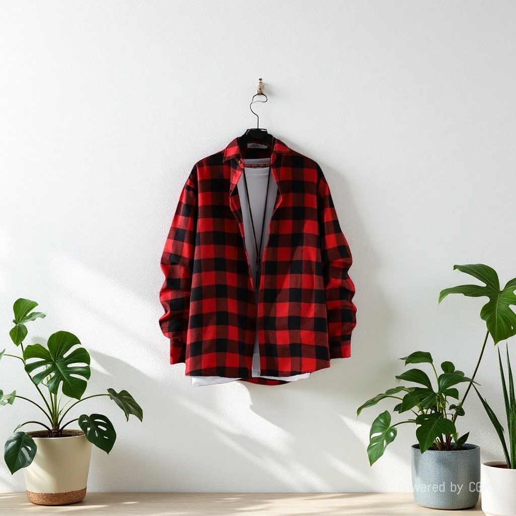Autumn Japanese black and white checkered long-sleeved shirt, men's design sense, niche retro, Hong Kong-style loose shirt, versatile coat details Picture