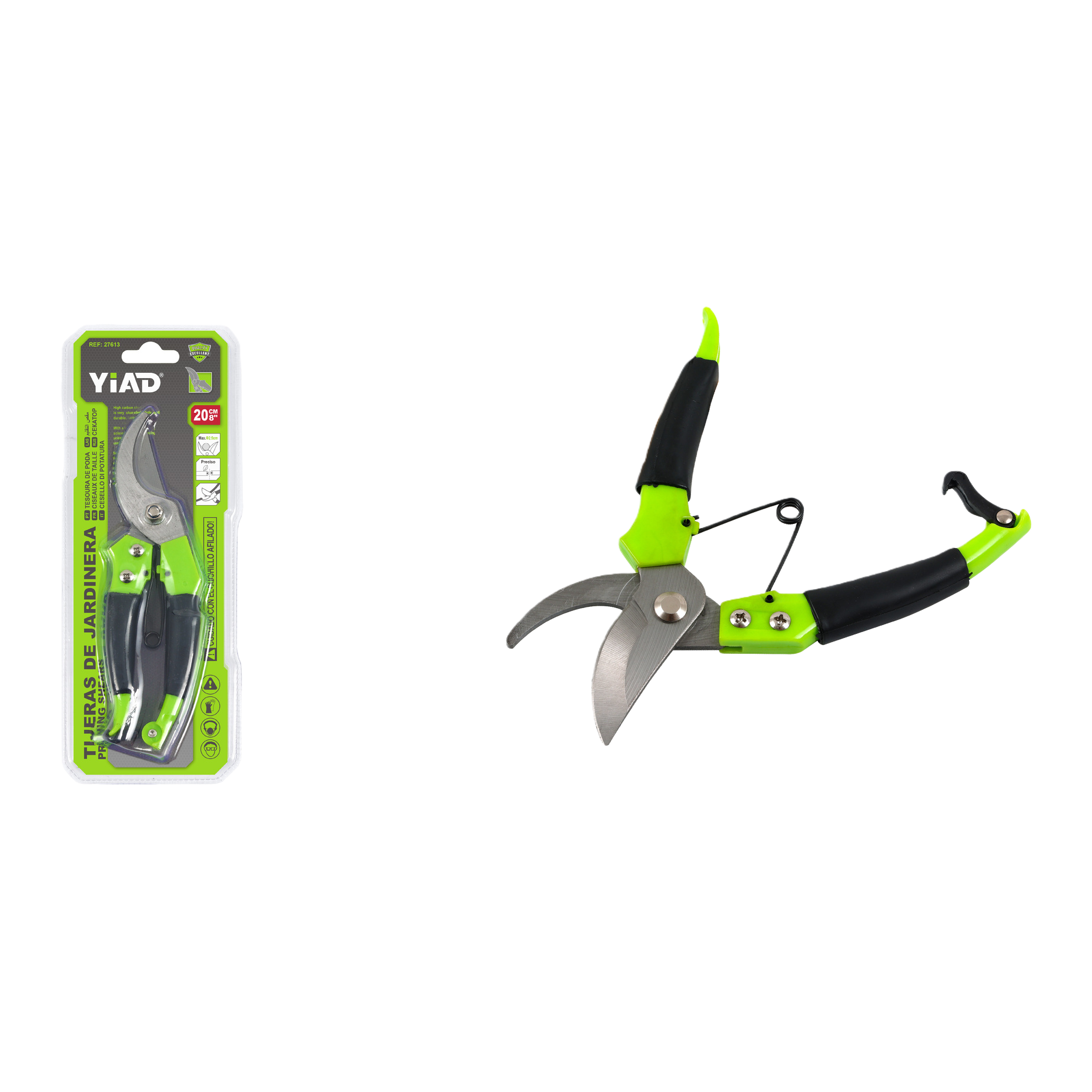 27613(Plasticed Pruning Shears with round heads)YIAD brand home garden pruning shears, multi-functional pruning shears, fruit picking shears, and a set of potted flower pruning tools Specification image