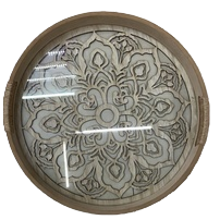 镜面托盘/塑料盘/民族用品/礼盒/圣诞餐盘白底实物图