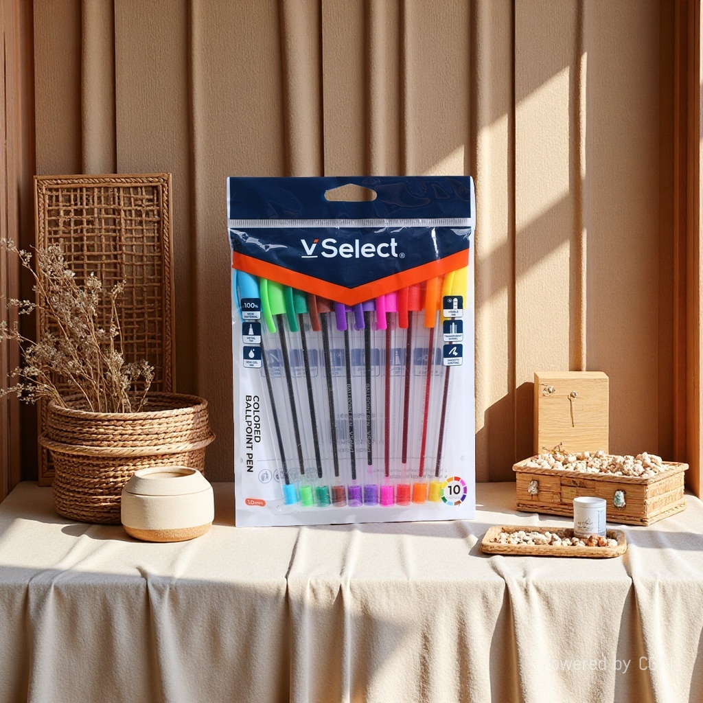 Multi-color ballpoint pens, single 10-color 0.7mm, 1 pen per card, for foreign trade, minimum order quantity: one box. 131513744 details Picture